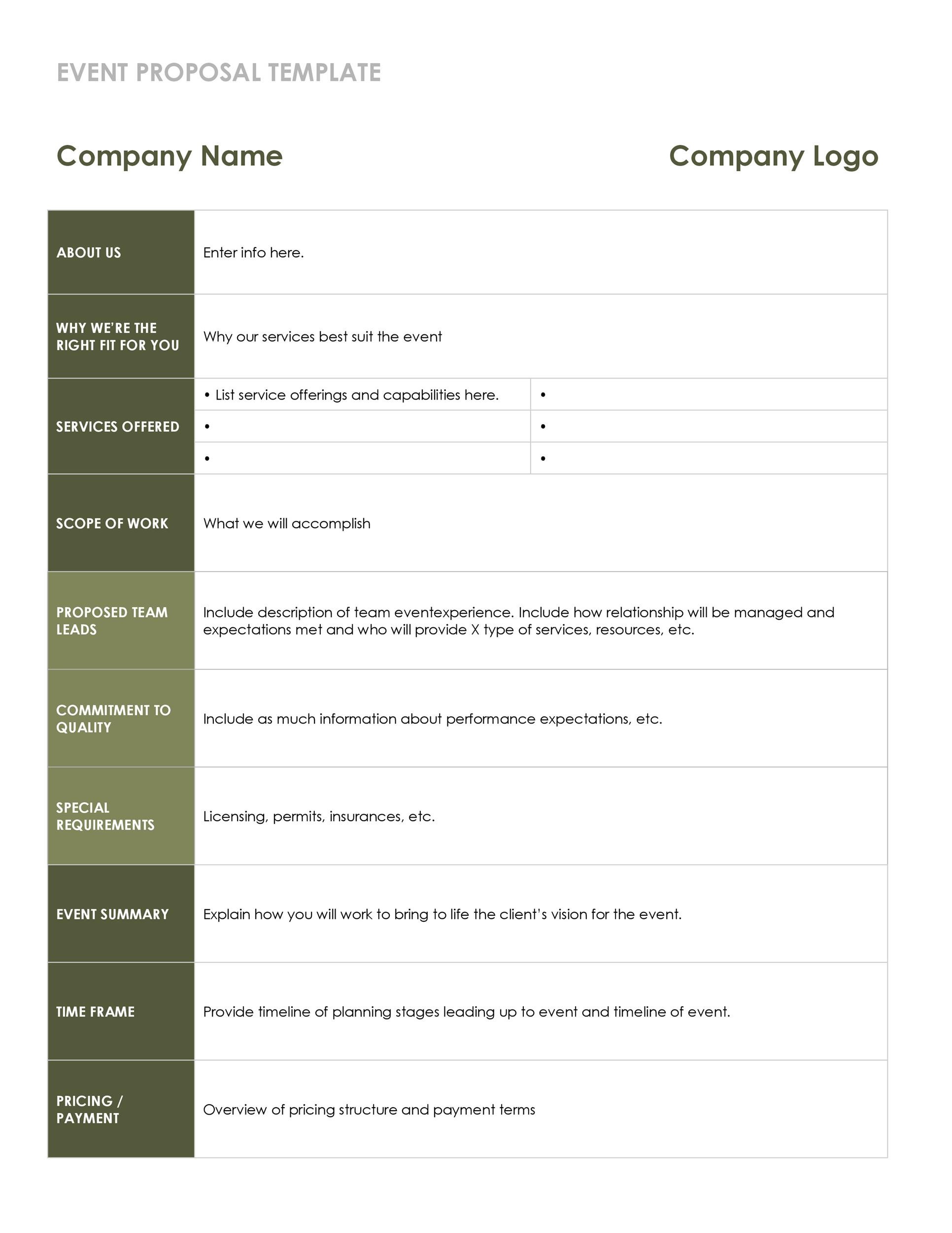 event management business proposal sample