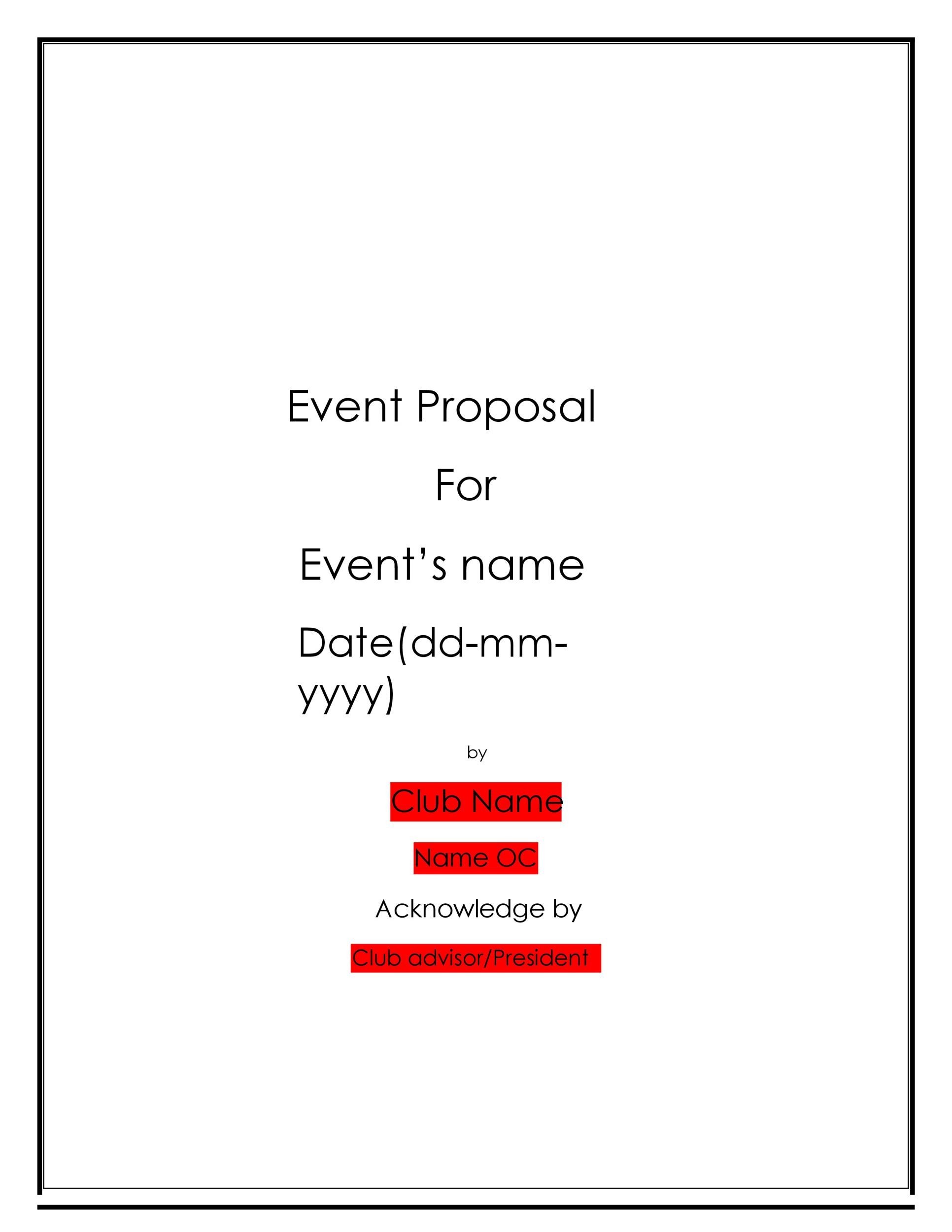 business proposal for event planning