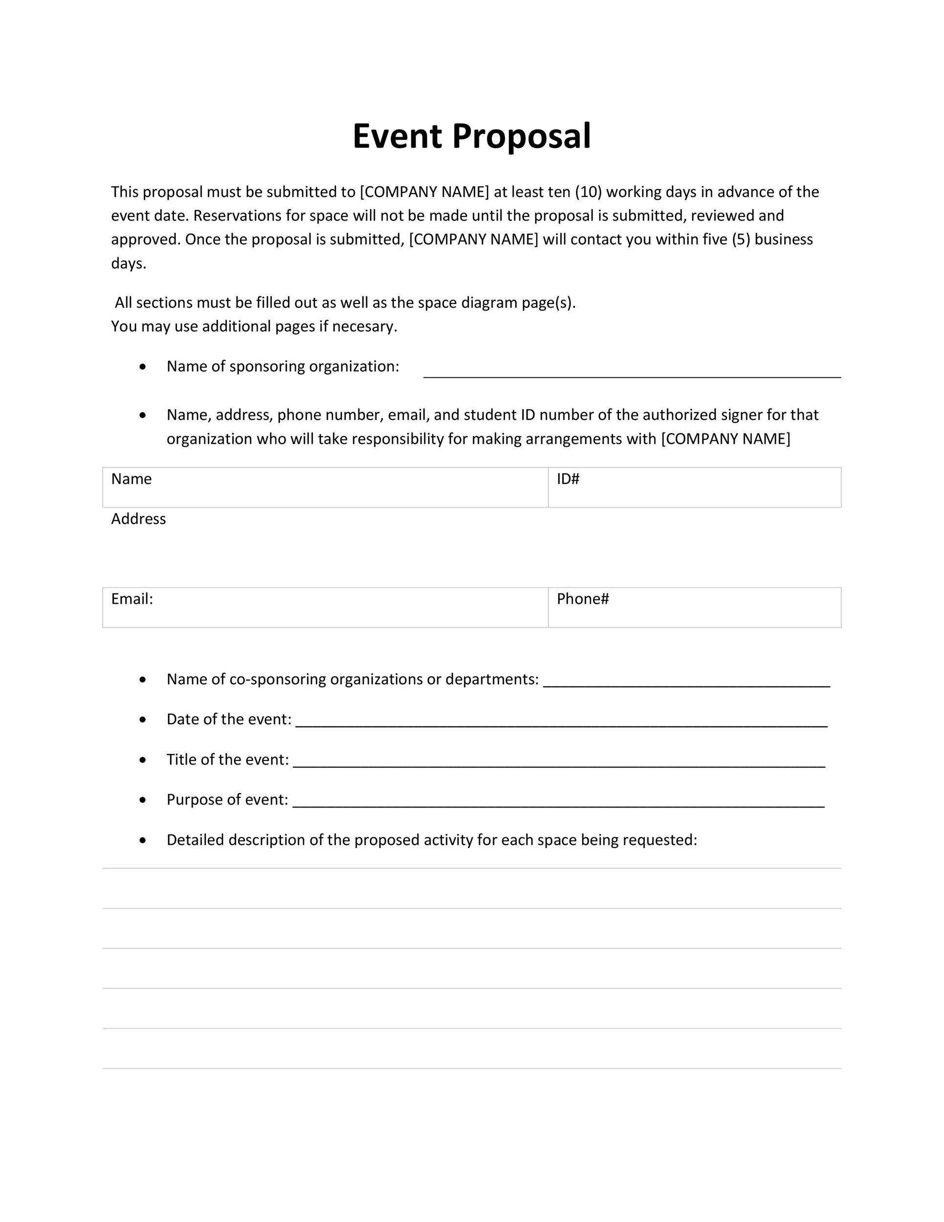 38 Best Event Proposal Templates Free Examples TemplateLab