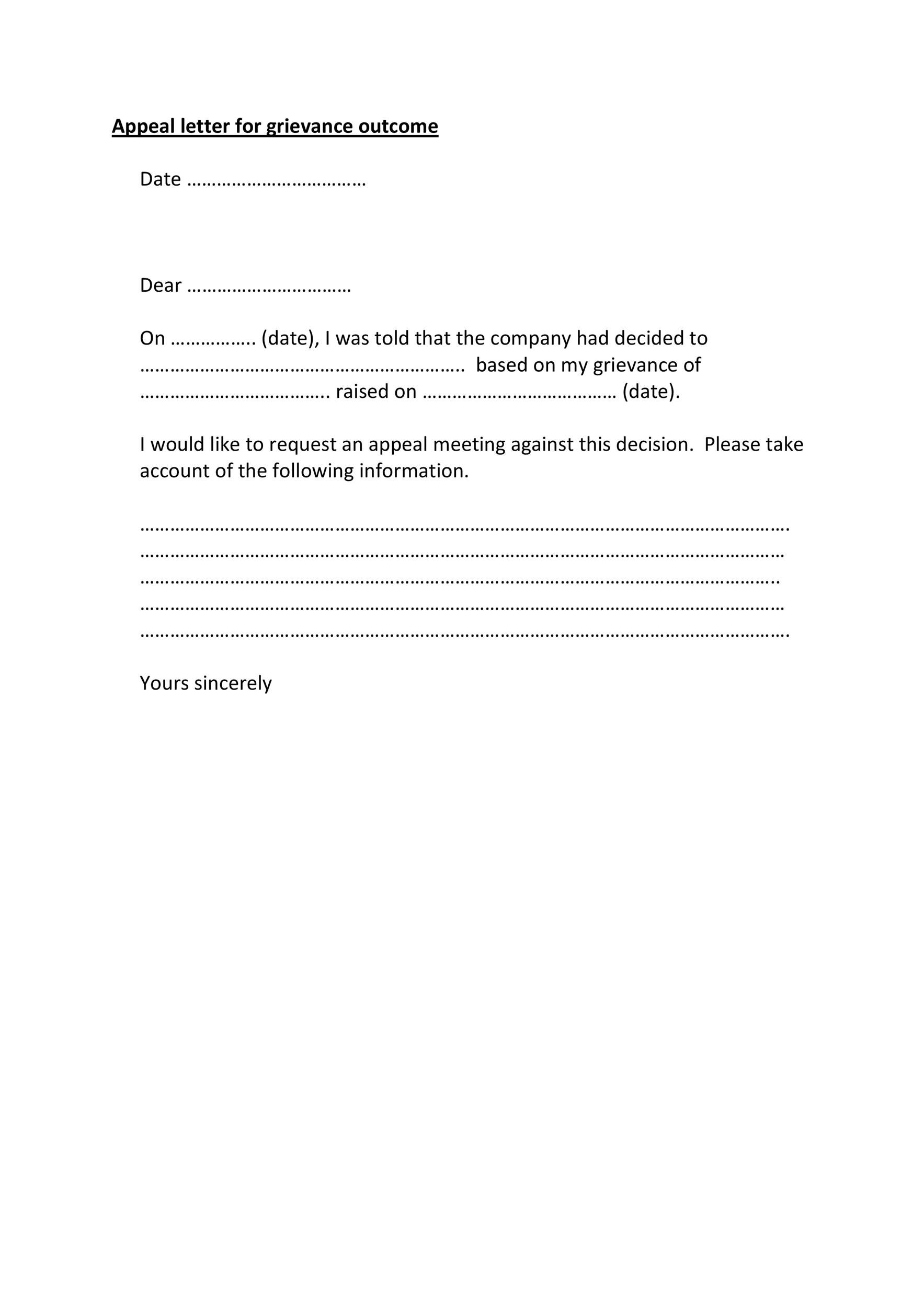 Free grievance letter 07