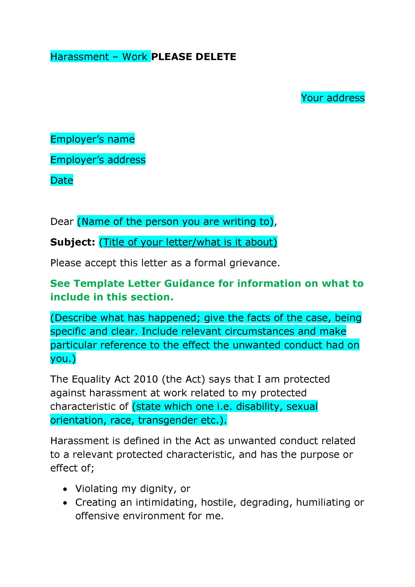 Writing A Grievance Letter To Your Employer from templatelab.com