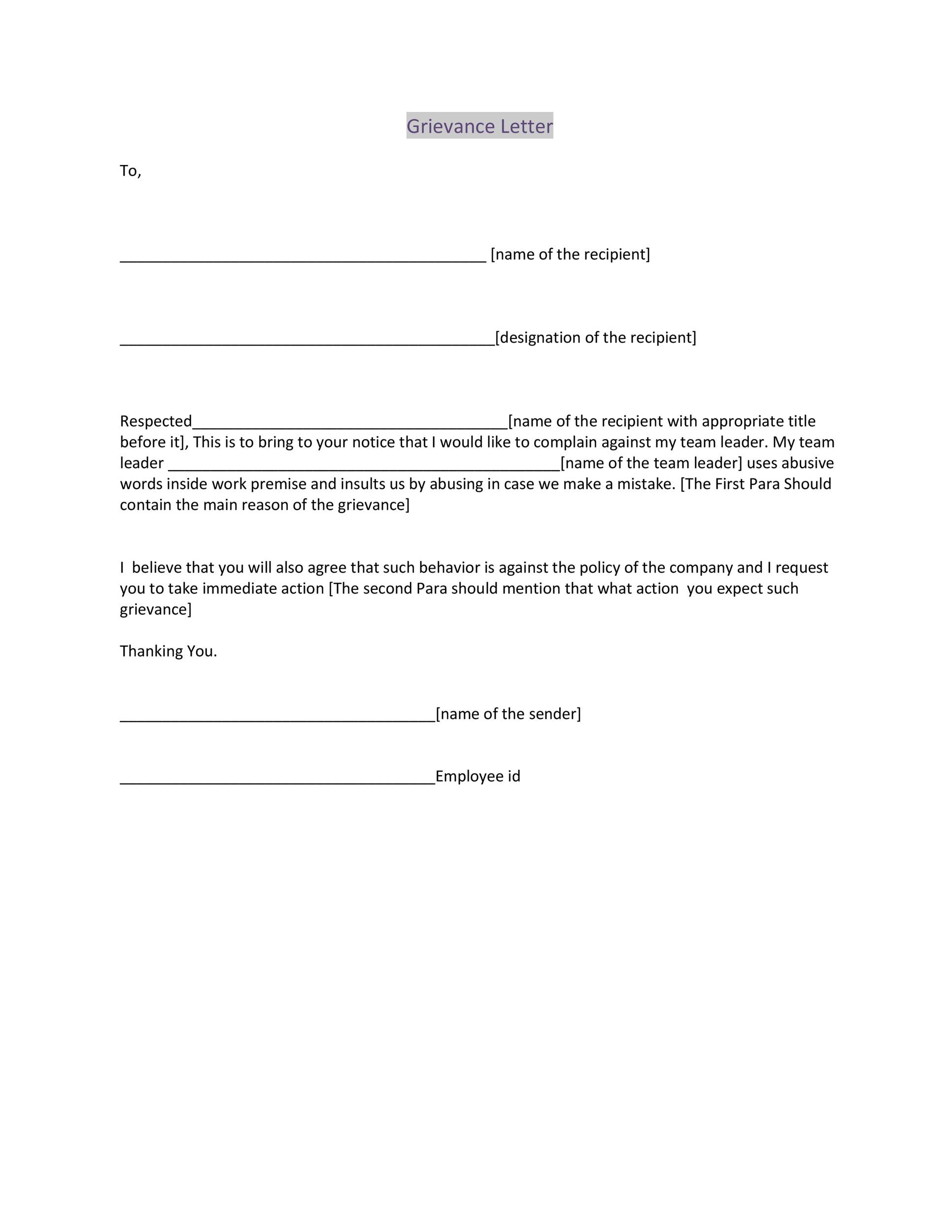 Complaint Letter Template from templatelab.com