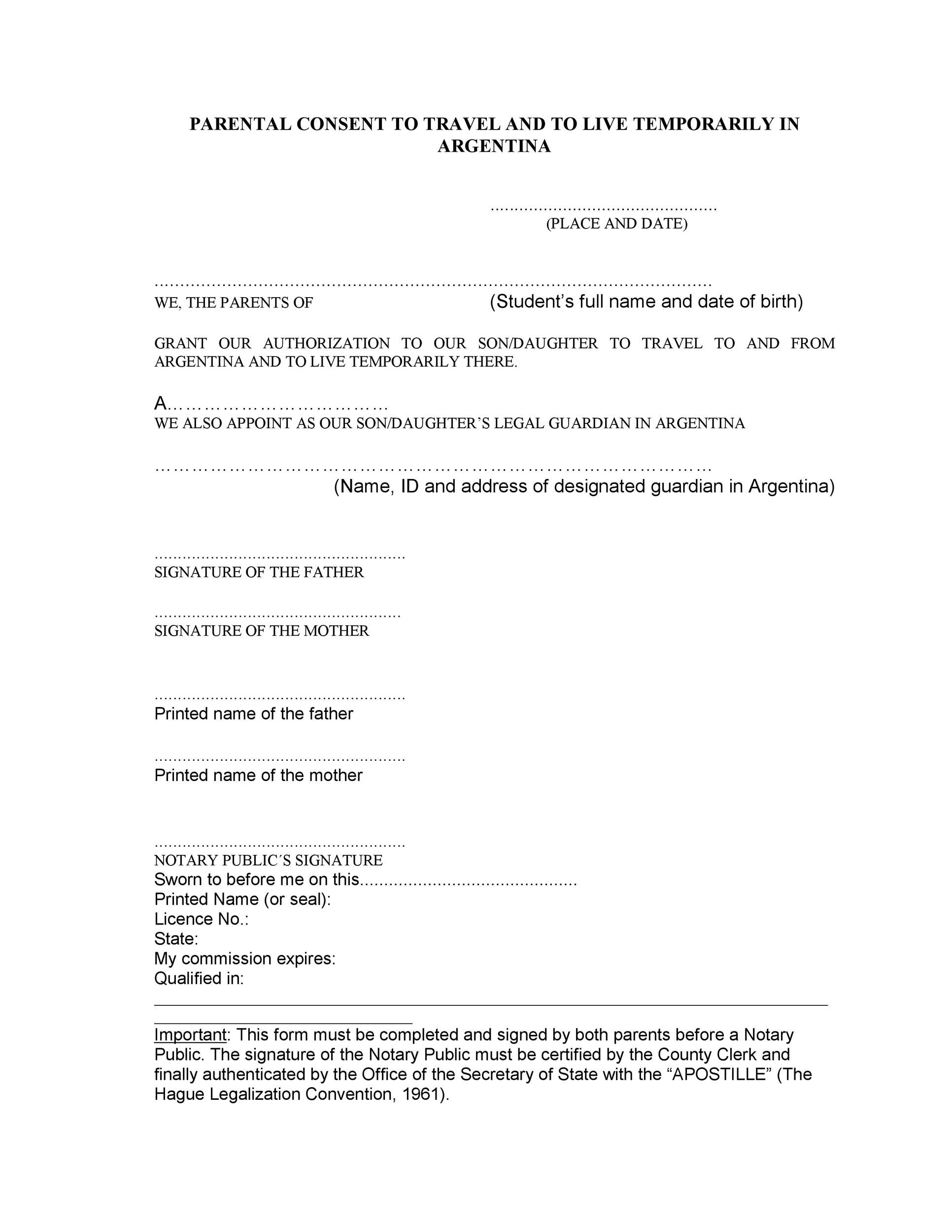 Free parental consent form template 17