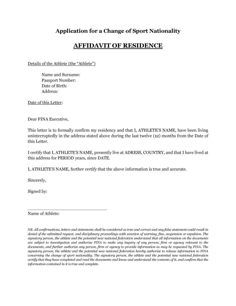 notarized letter reside with person