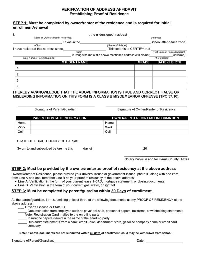 36 Proof Of Residency Letters (from Family Member / Landlord) ᐅ TemplateLab