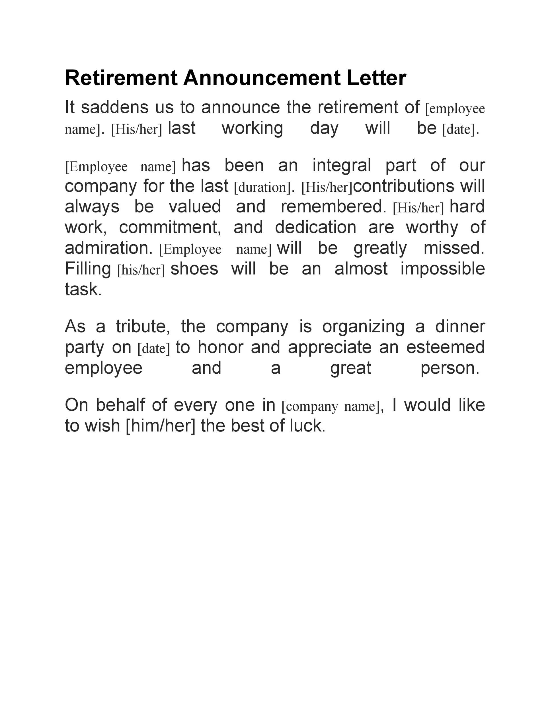 Sample Letter Announcing Employee Resignation from templatelab.com