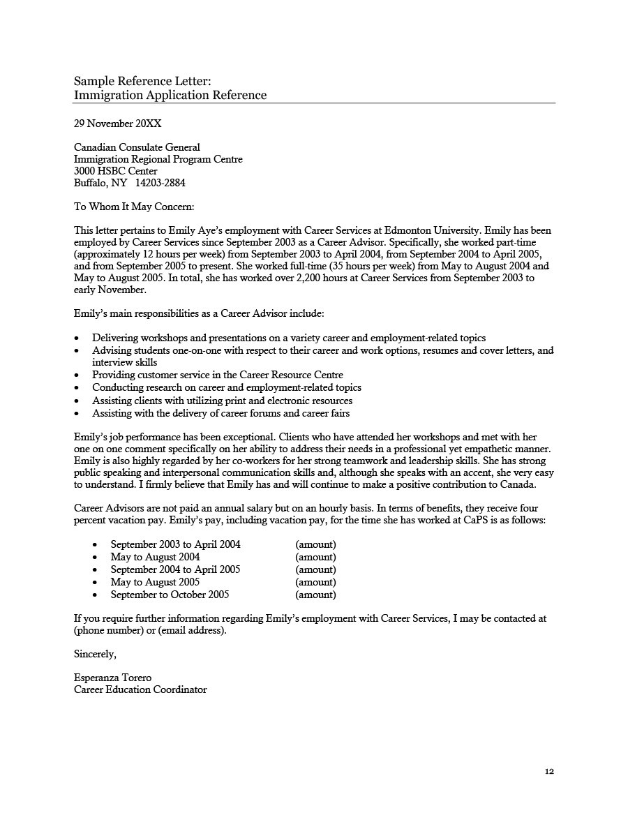 sample cover letter for permanent residence application in canada