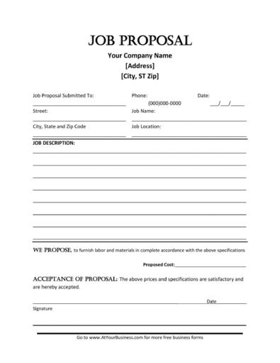 43 Best Job Proposal Templates (Free Download) ᐅ TemplateLab