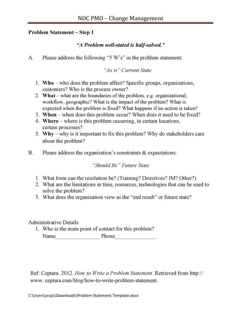 50 Printable Problem Statement Templates (MS Word) ᐅ TemplateLab