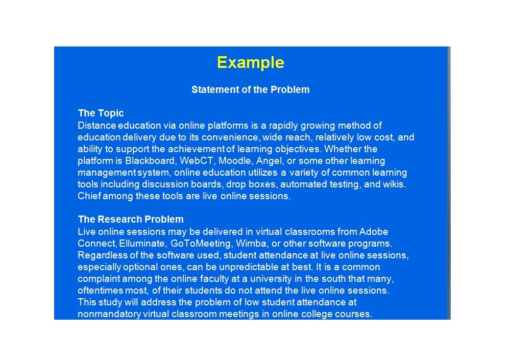 problem statement example for dissertation