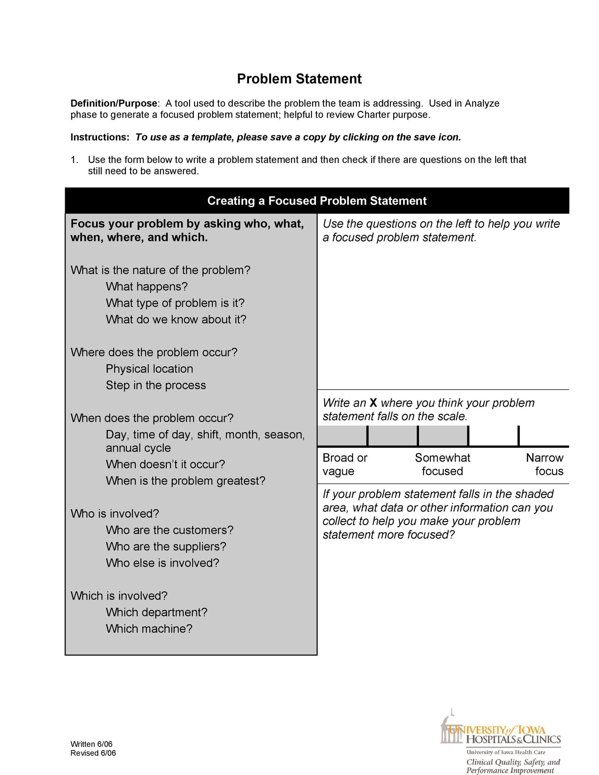 Problem Statement Templates