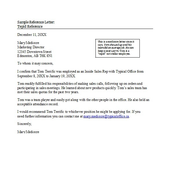Free Recommendation Letter From Manager Template 16