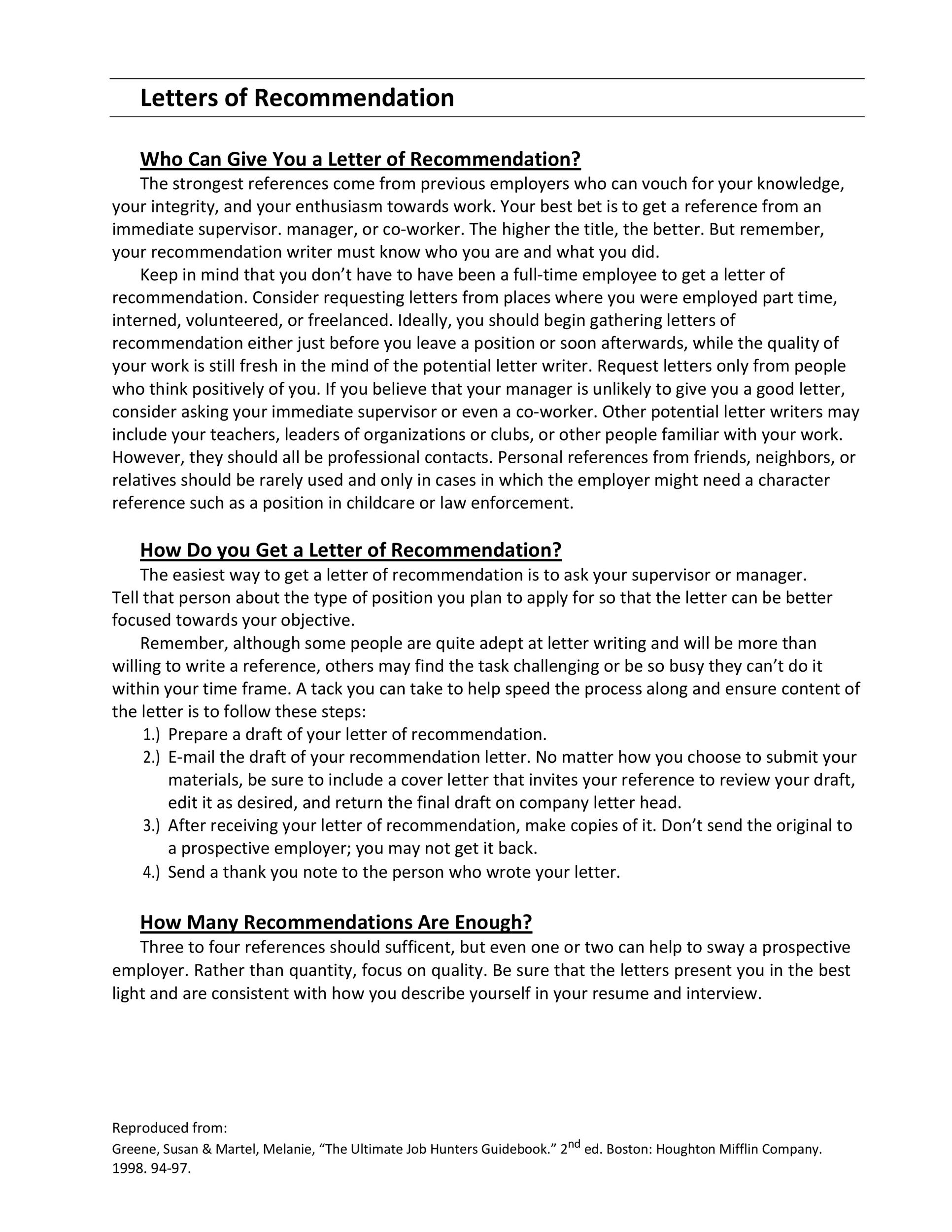 Free Recommendation Letter From Manager Template 29