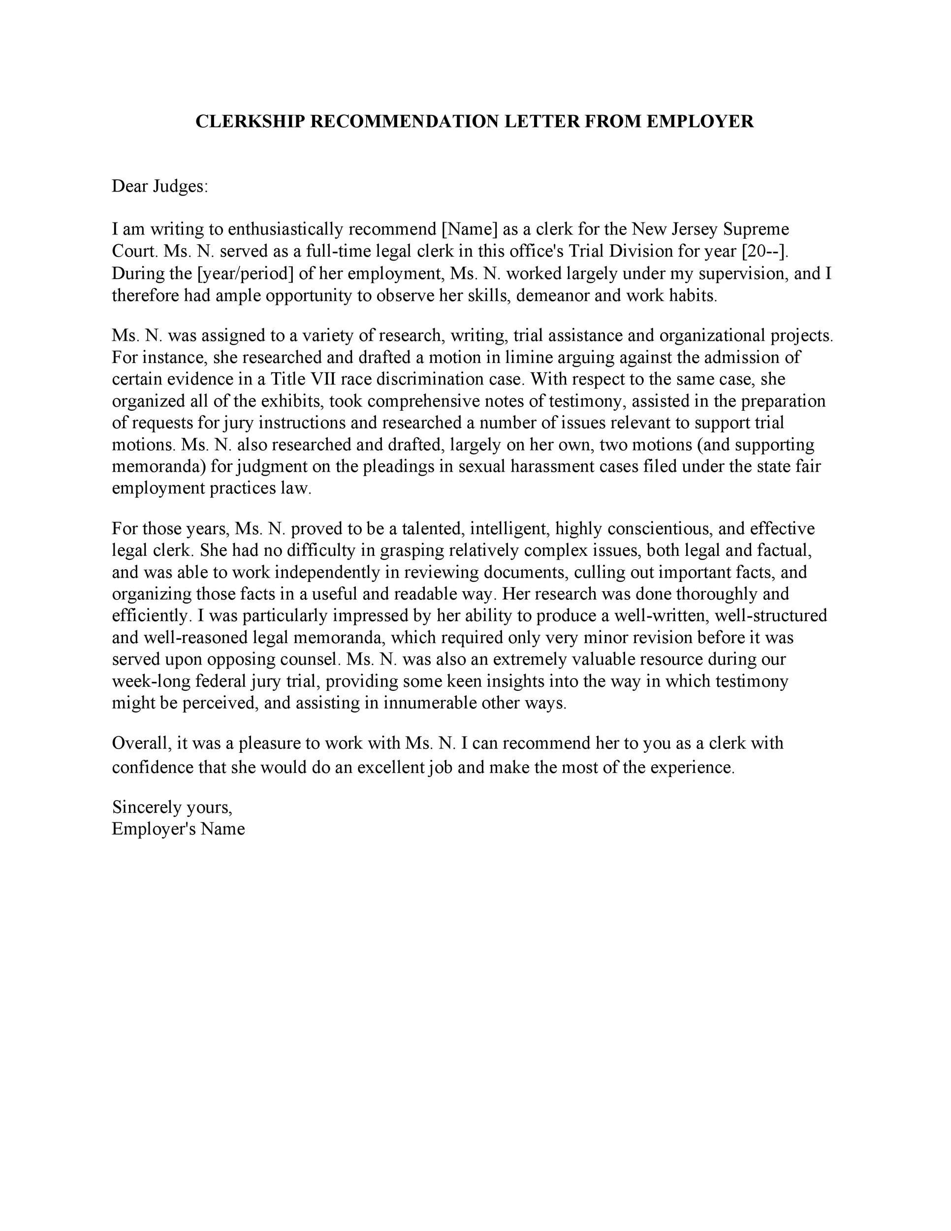 Letter Of Recommendation Template For Employment from templatelab.com