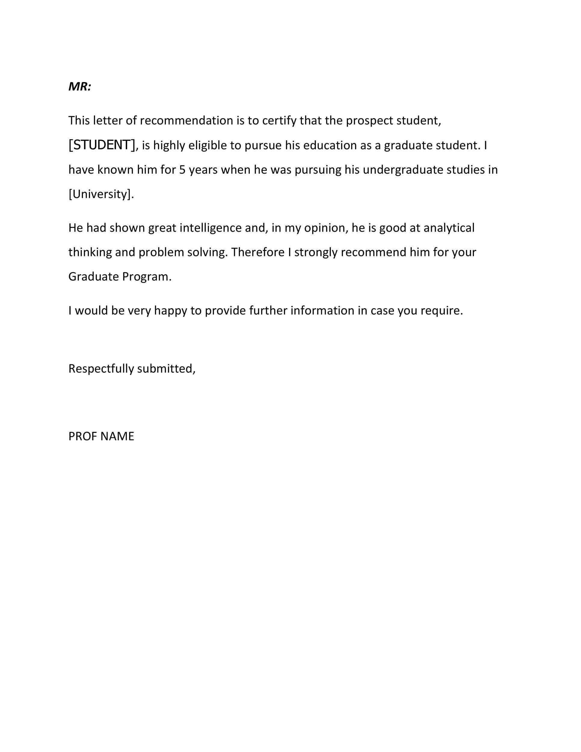 Free Recommendation Letter From Teacher Template 32