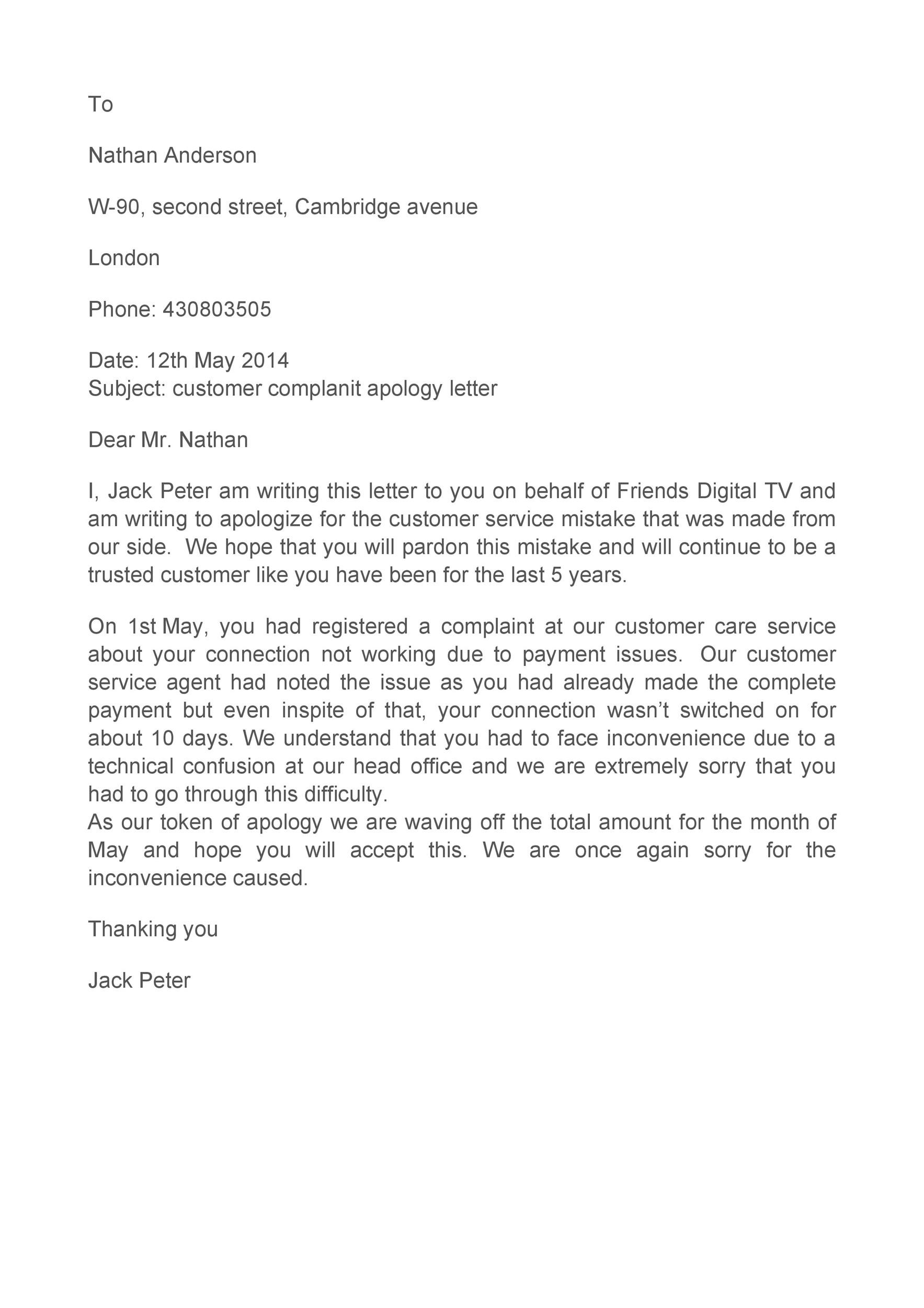 48 Useful Apology Letter Templates Sorry Letter Samples Letter for explanation of mistake made