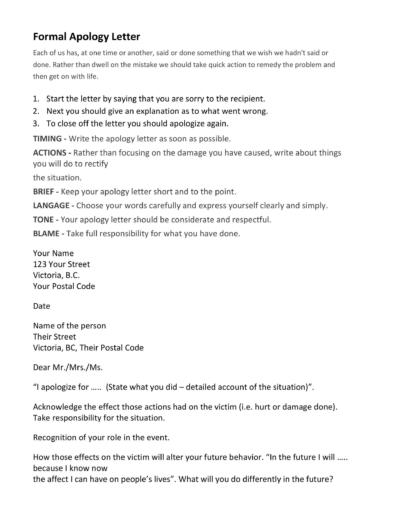 Sorry Form 48 Useful Apology Letter Templates (& Sorry Letter Samples)