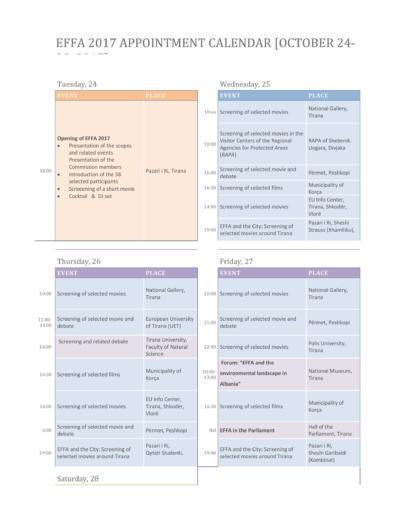 Appointment Schedule Templates