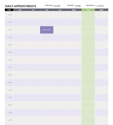 50  Printable Appointment Schedule Templates Appointment Calendars
