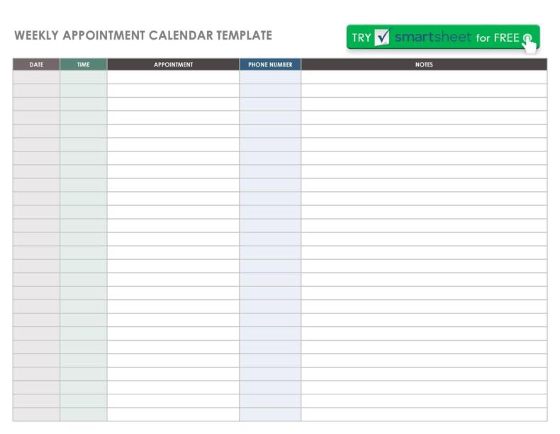 Appointment Waiting List Template