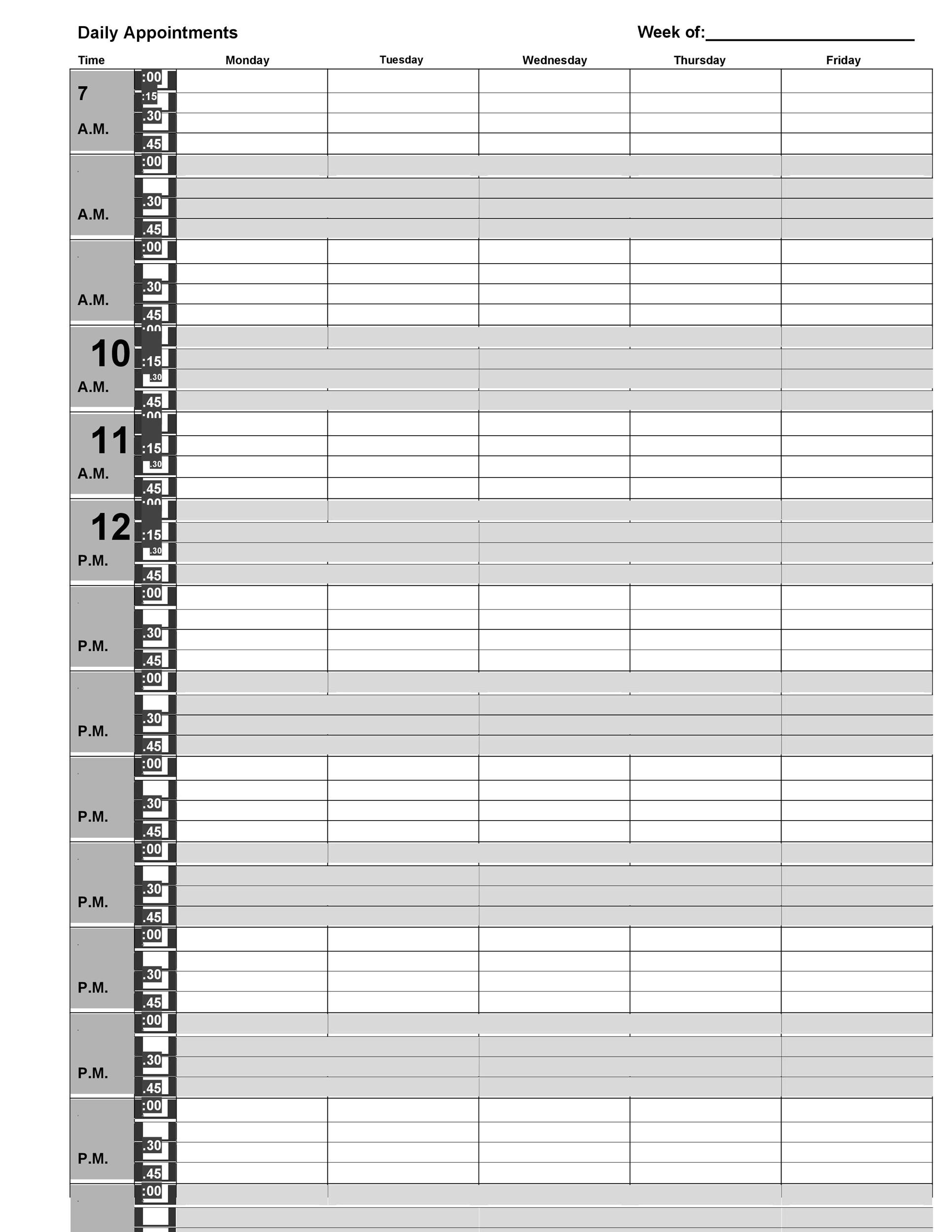 Free appointment schedule template 34