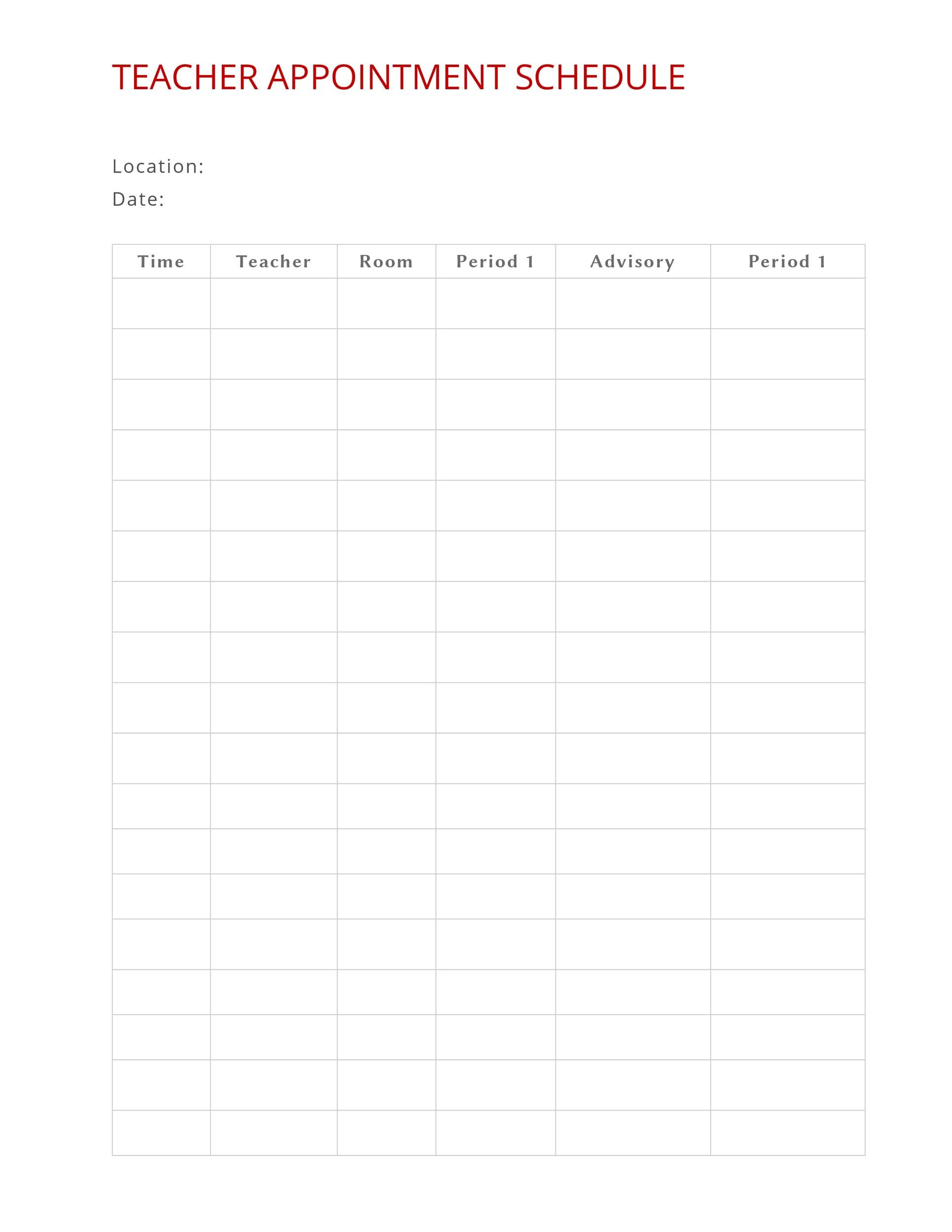 Free appointment schedule template 39