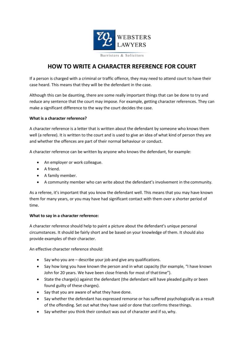 character witness statement template