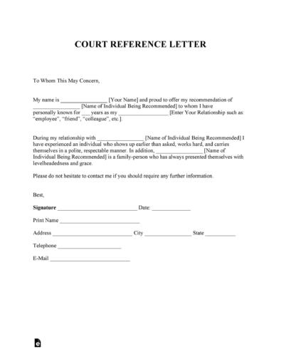 character witness letter court