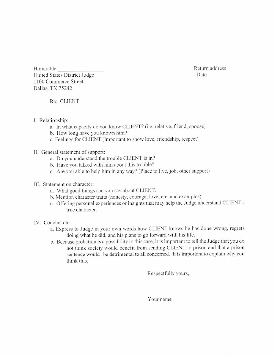 Professional Letter To A Judge from templatelab.com
