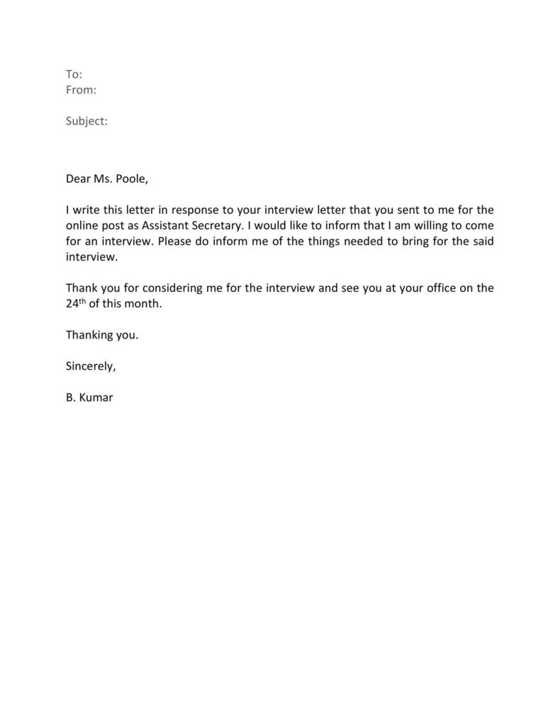 Virtual Interview Confirmation Email Template