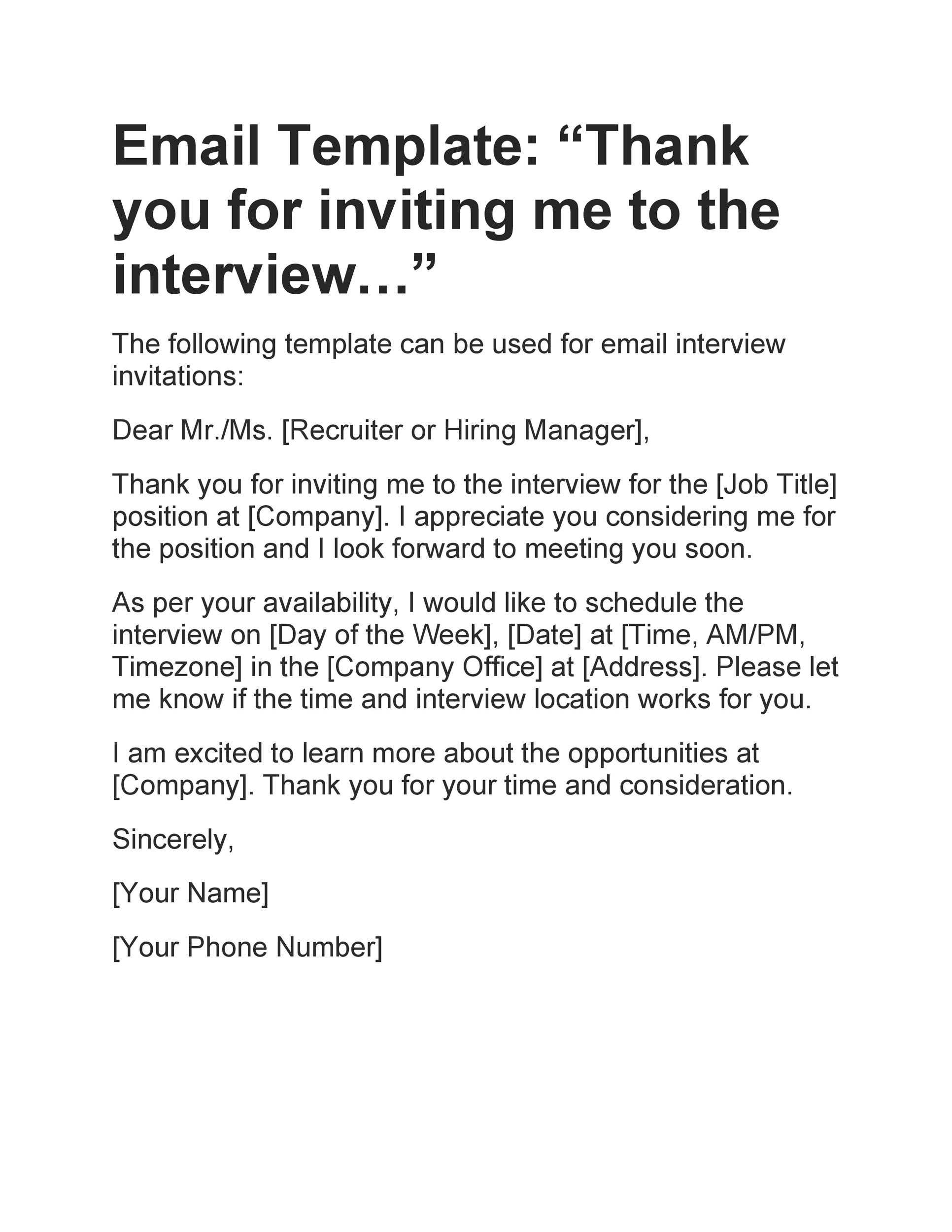 how to accept an interview invitation via email
