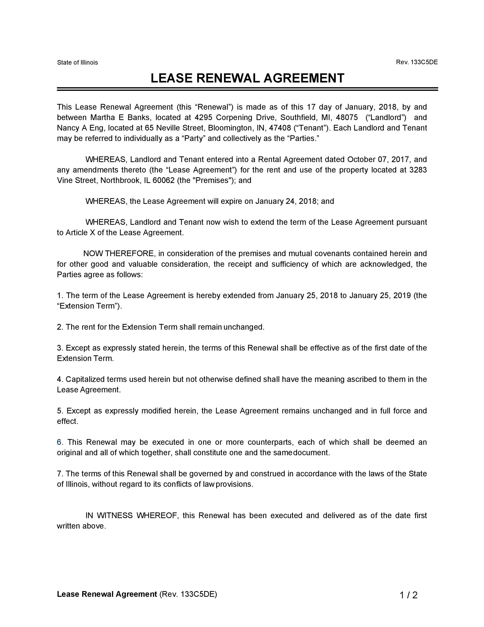 Free lease renewal letter 23