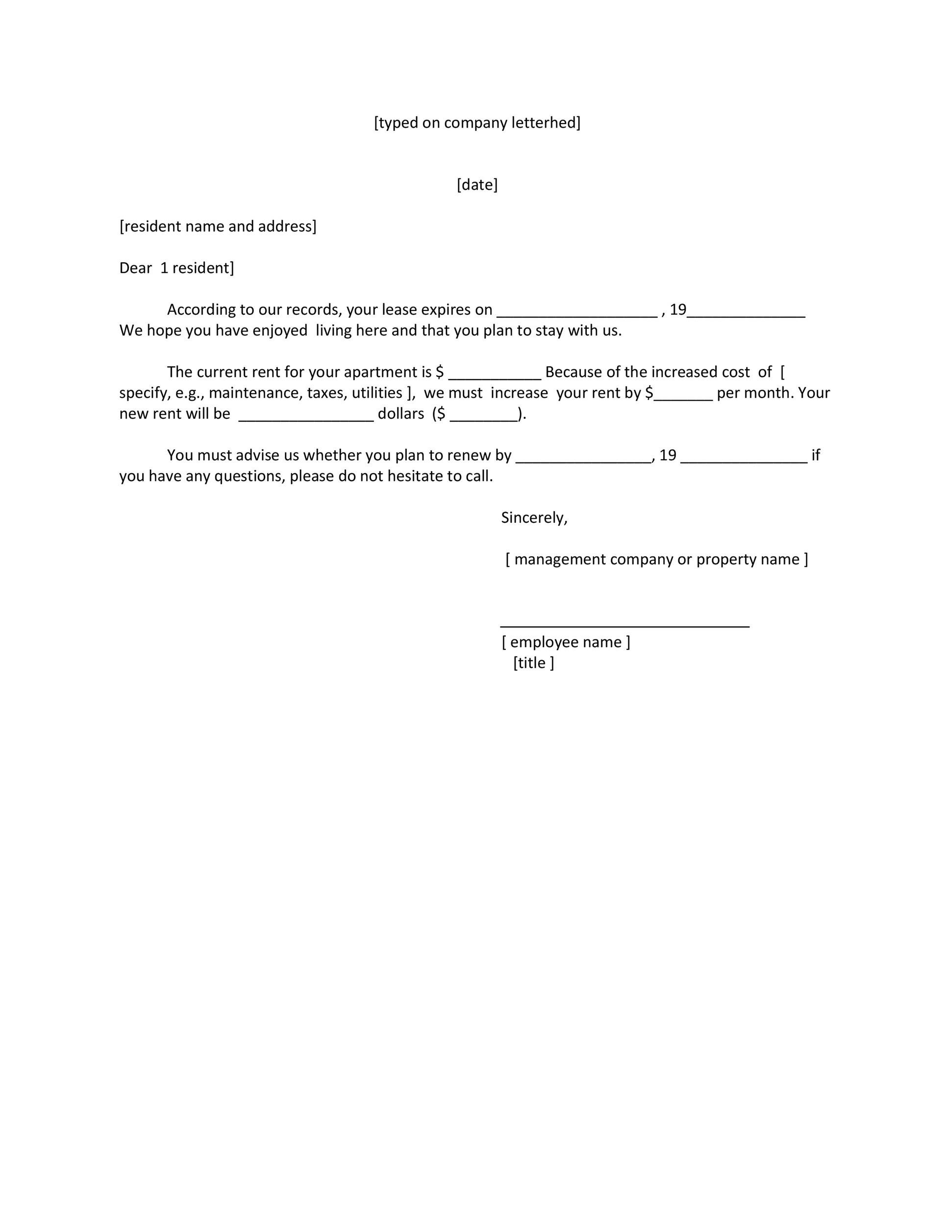 Free lease renewal letter 26