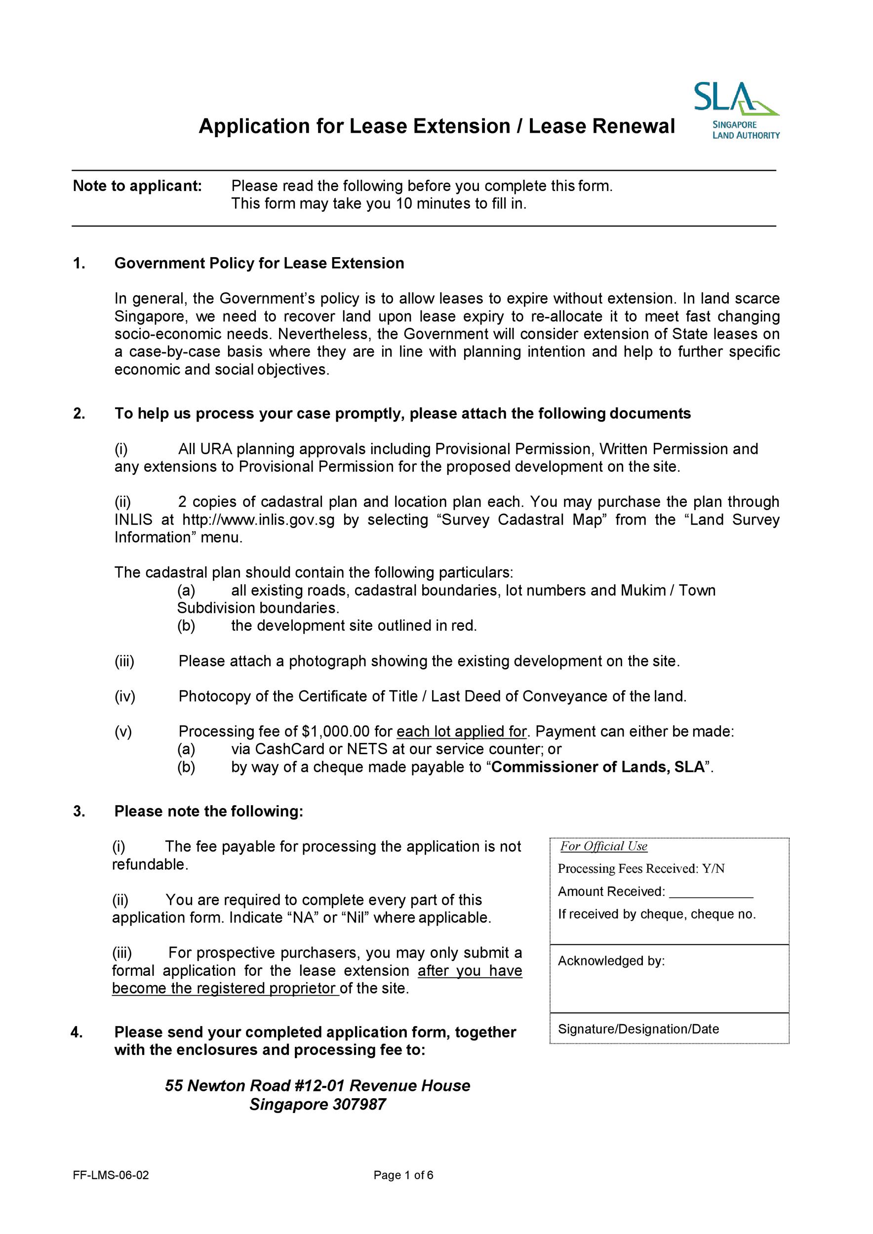 Free lease renewal letter 30
