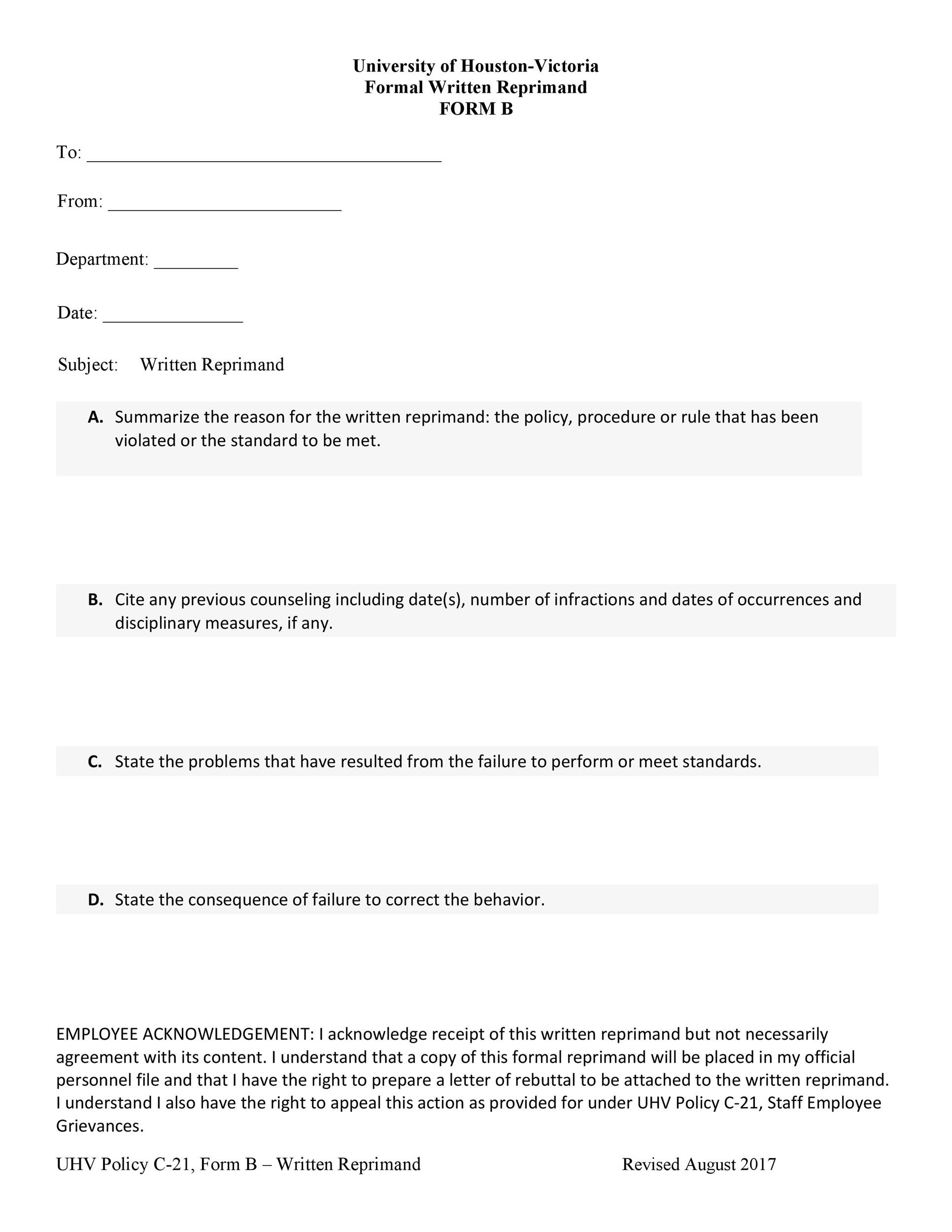 Free letter of reprimand 44
