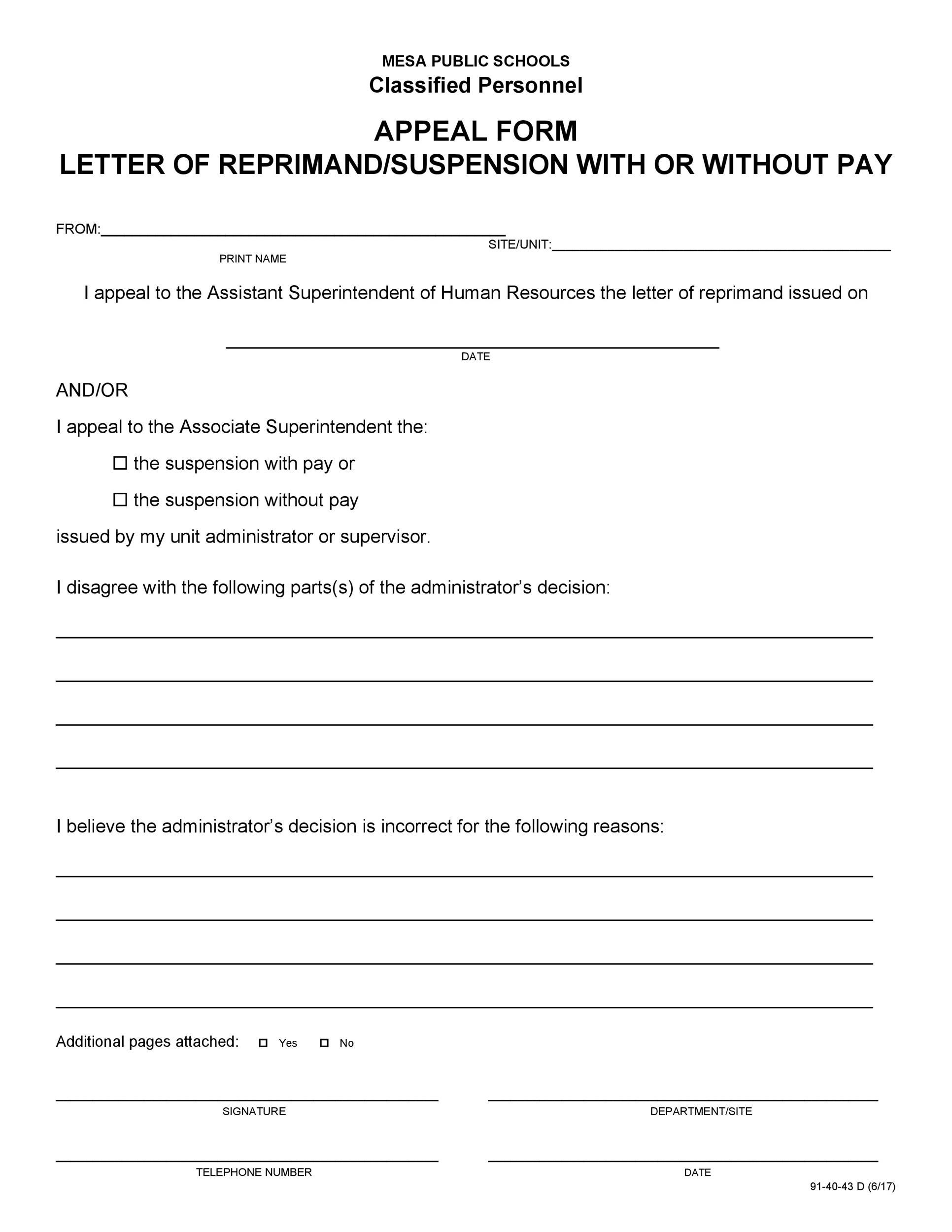 Free letter of reprimand 46