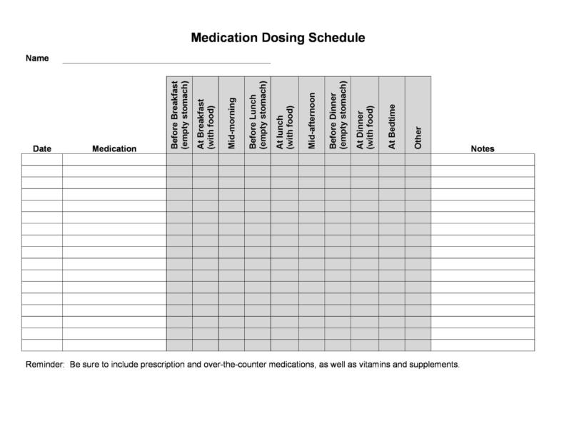 40 Great Medication Schedule Templates (+Medication Calendars)