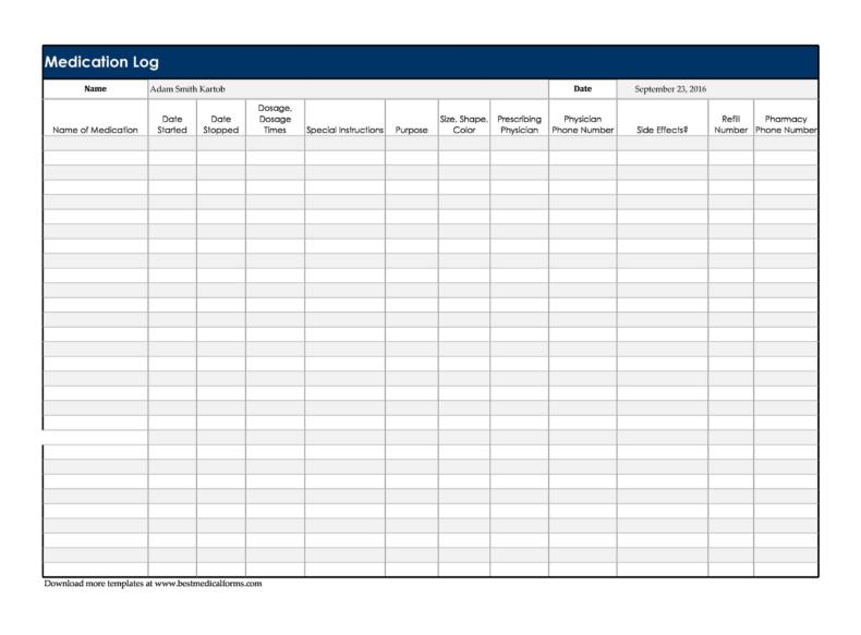 40 Great Medication Schedule Templates ( Medication Calendars)