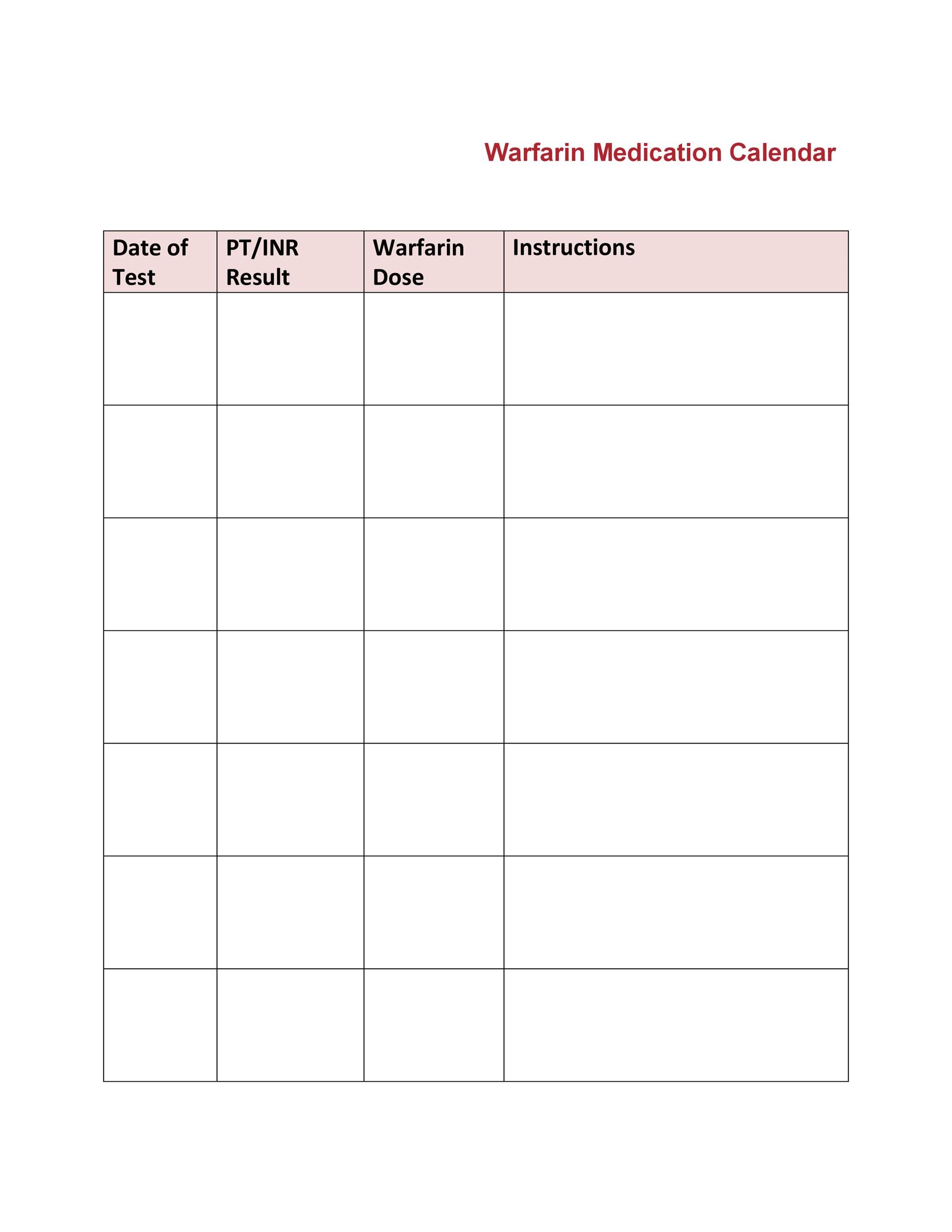 Free medication schedule template 19