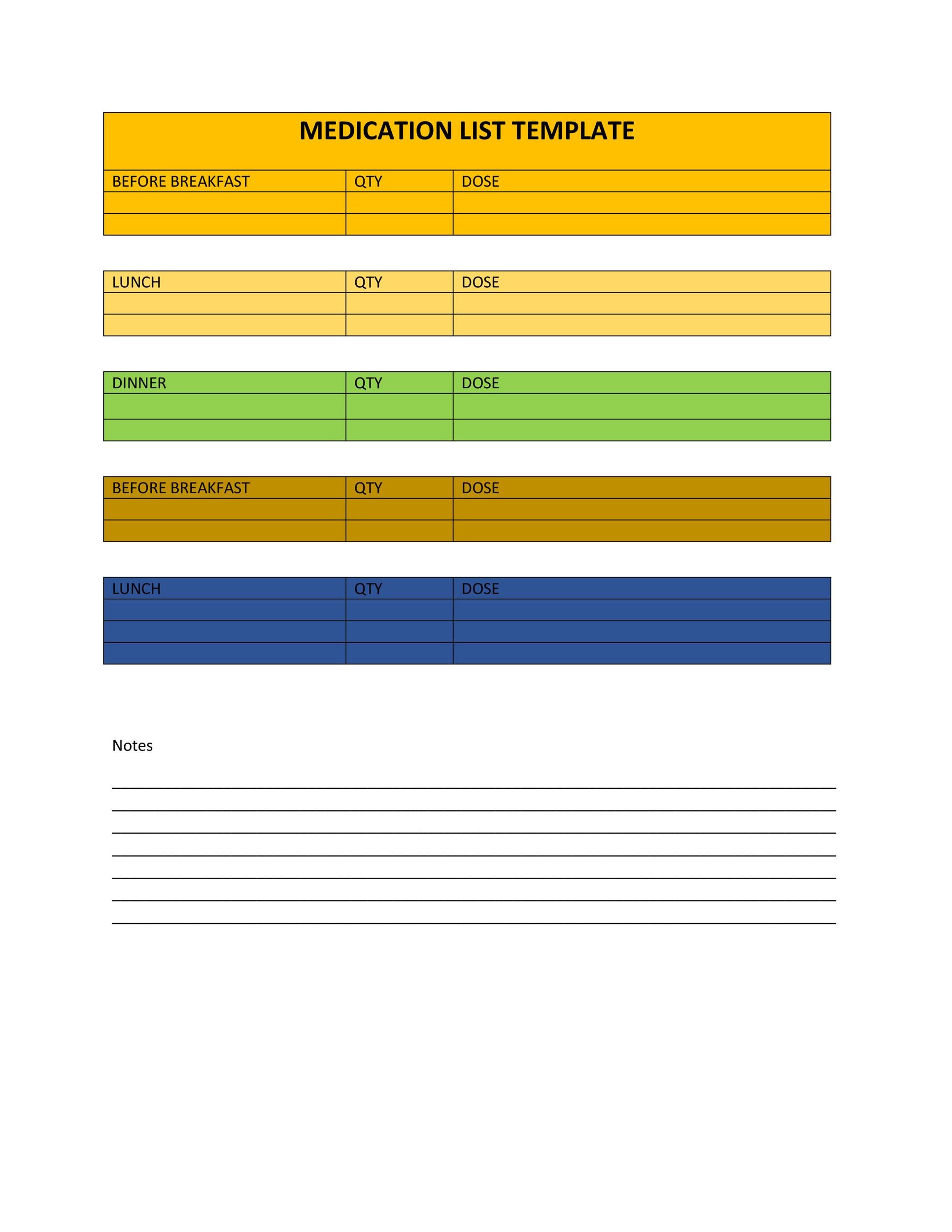 Free medication schedule template 21