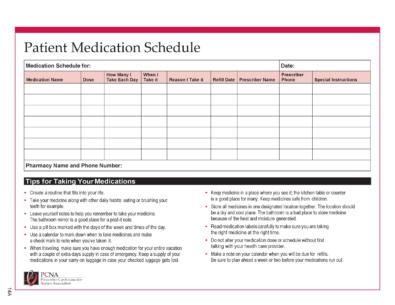 Medication Schedule Templates