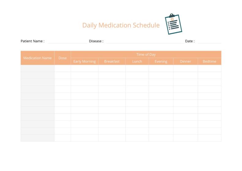 40 Great Medication Schedule Templates (+Medication Calendars)