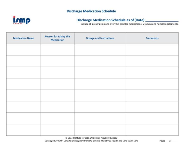 40 Great Medication Schedule Templates (+Medication Calendars)