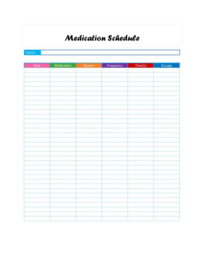 40 Great Medication Schedule Templates (+Medication Calendars)