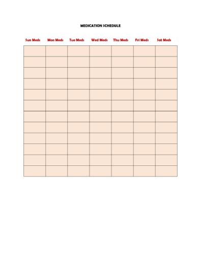 40 Great Medication Schedule Templates (+Medication Calendars)