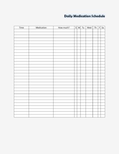 40 Great Medication Schedule Templates (+Medication Calendars)