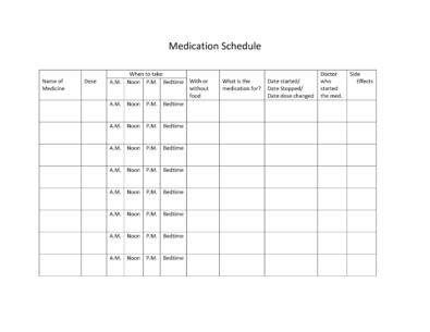 40 Great Medication Schedule Templates (+Medication Calendars)