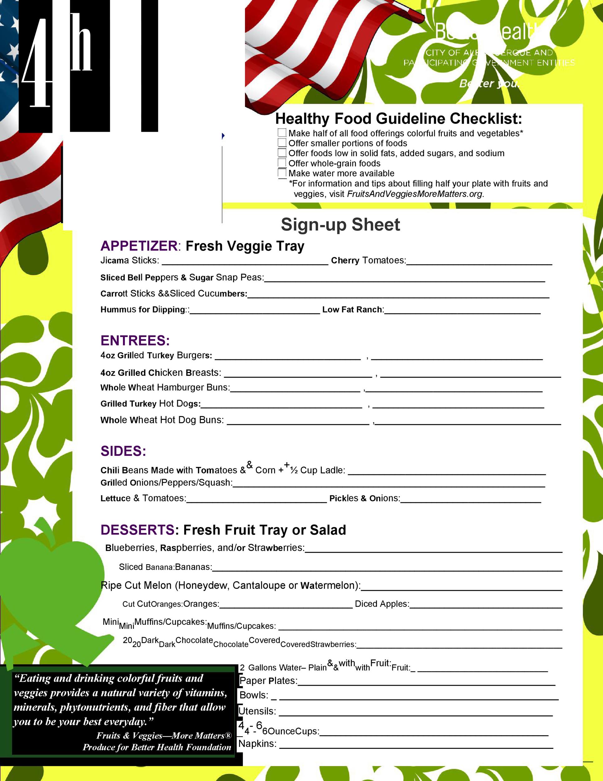 Free potluck sign up sheet 32