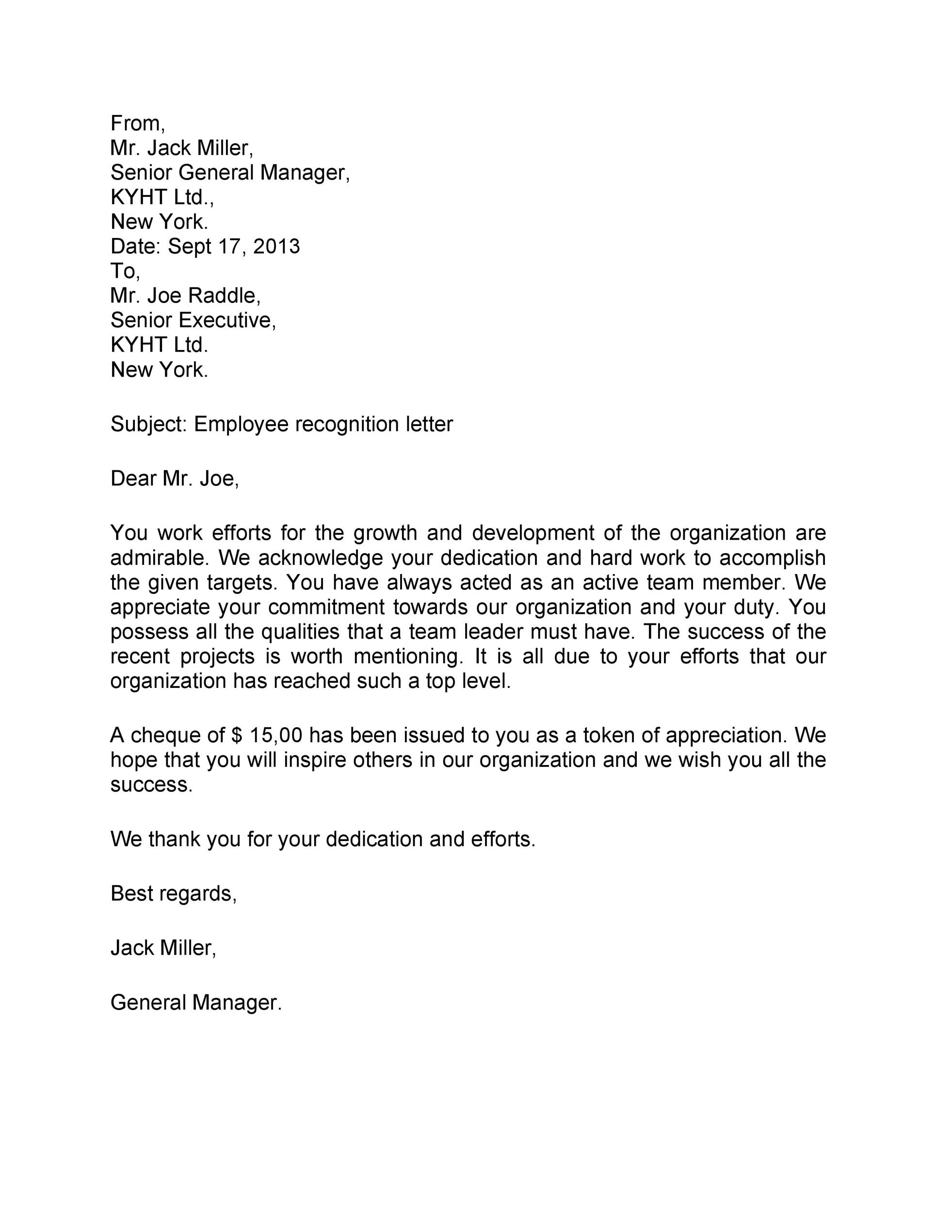Thank You Letter To Employees For Excellent Performance from templatelab.com