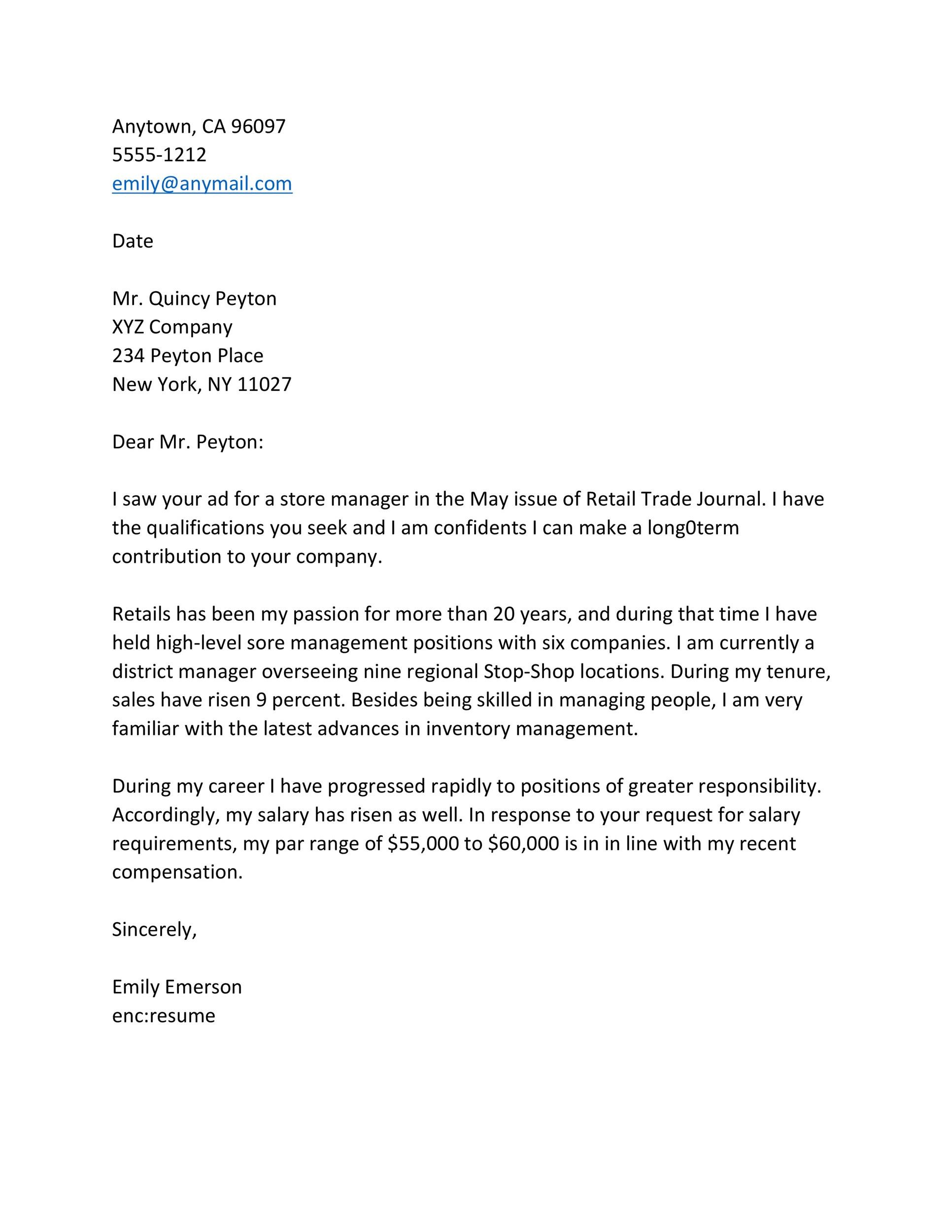Salary In Cover Letter Database | Letter Template Collection